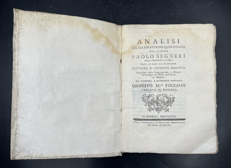ANALISI del celebratissimo QUARESIMALE del padre Paolo SEGNERI della Compagnia …