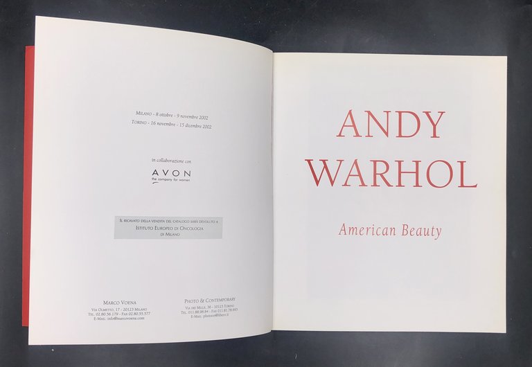 ANDY WARHOL American Beauty. Mostra a Milano, Marco Voena, 8 …