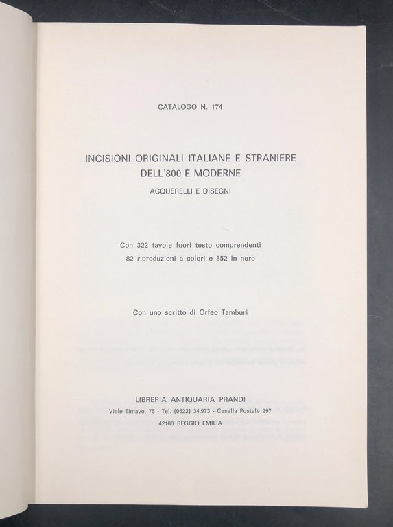 Catalogo N. 174. INCISIONI originali italiane e straniere dell'800 e …