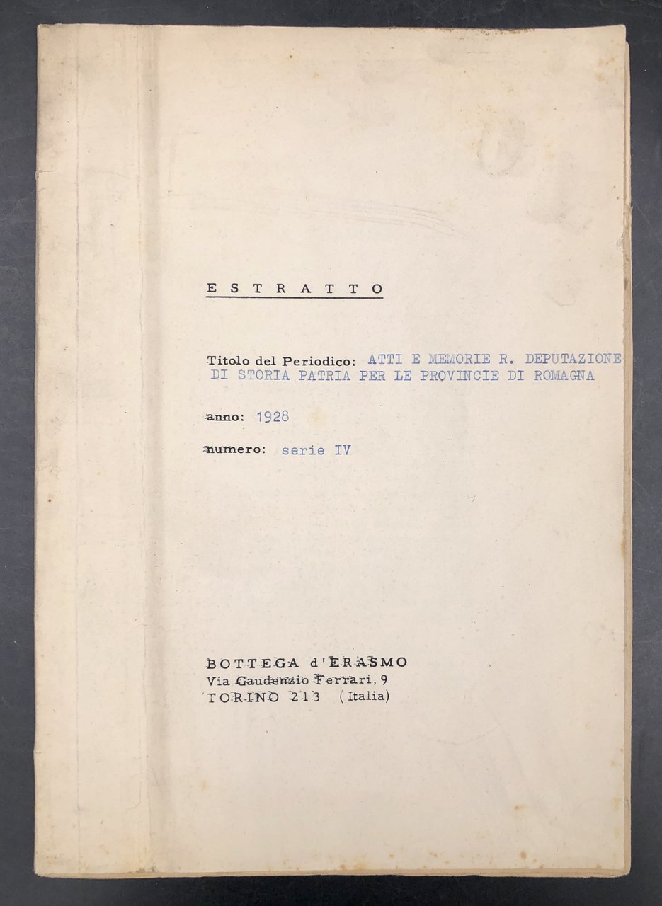 Cenni STORICI DOCUMENTATI di ZOLA PREDOSA. Corposo stralcio da: Atti …