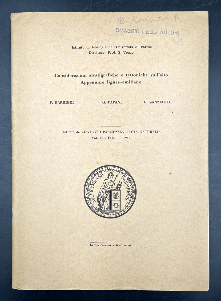 Considerazioni STRATIGRAFICHE e TETTONICHE sull'ALTO APPENNINO LIGURE - EMILIANO. Estratto …