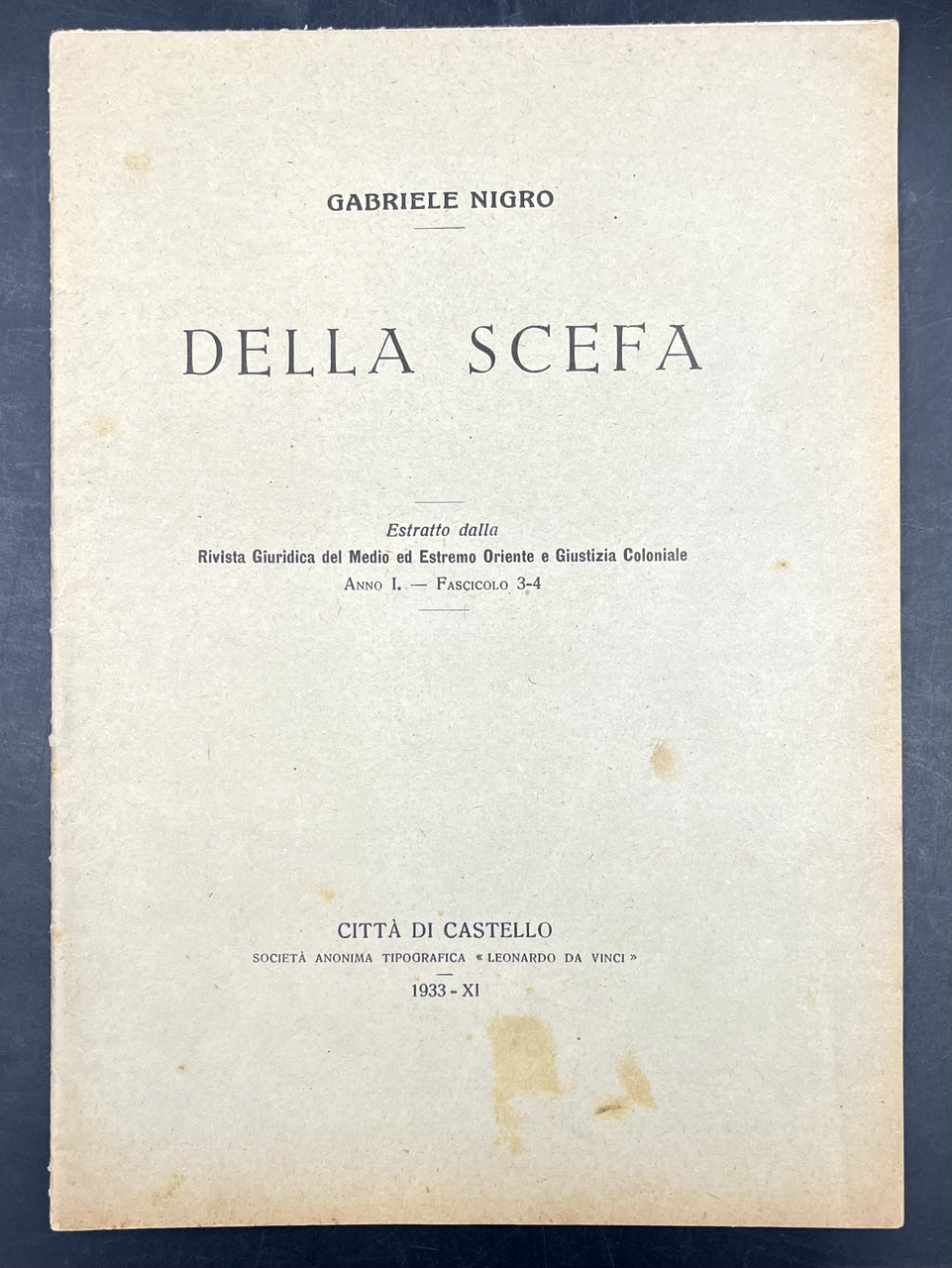 Della SCEFA. Estr. orig. (già pubbl. in: Rivista giuridica del …