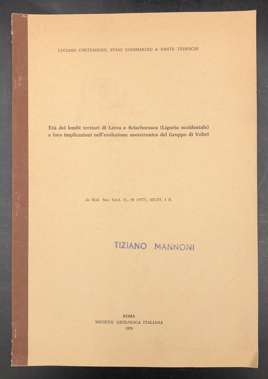 Età dei LEMBI TERZIARI di LERCA e SCIARBORASCA (Liguria occidentale) …