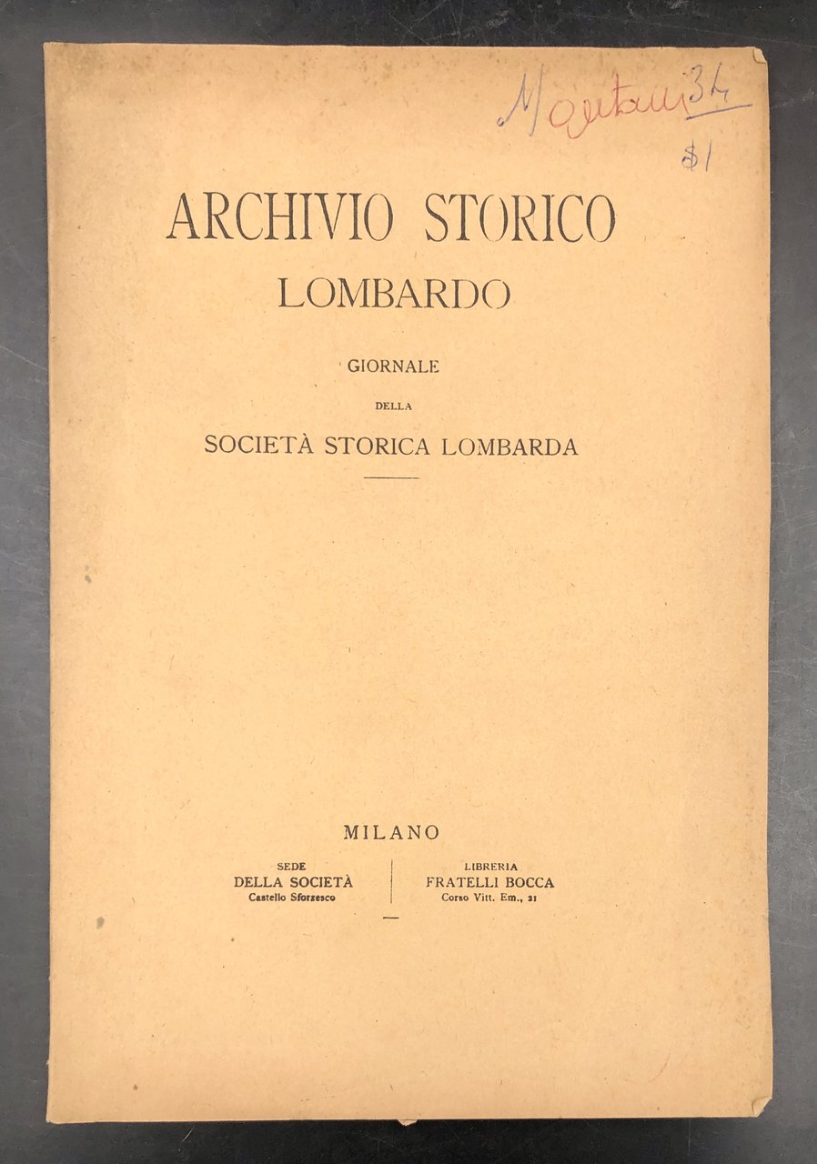 GIUSEPPE MONTANI. Lettere e ricordi INEDITI. Stralcio da: Archivio storico …