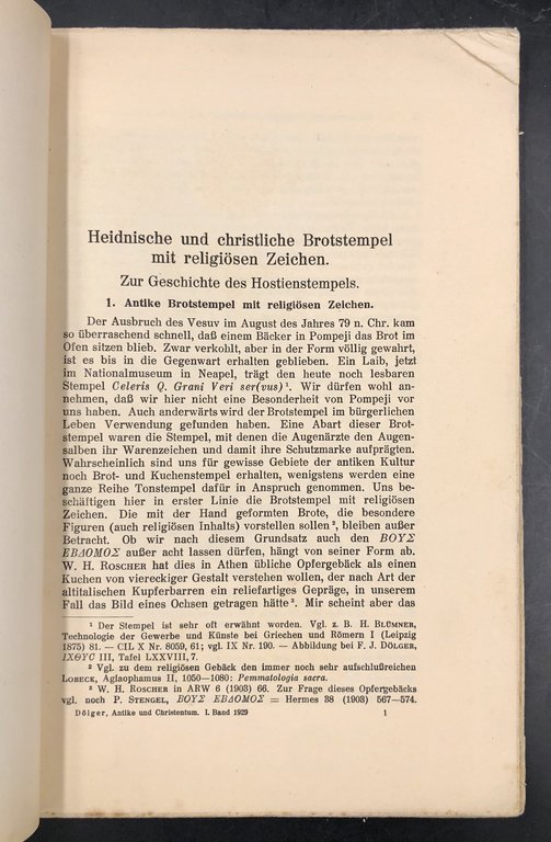 HEIDNISCHE und CHRISTLICHE BROTSTEMPEL mit RELIGIÖSEN ZEICHEN. Zur Geschichte des …