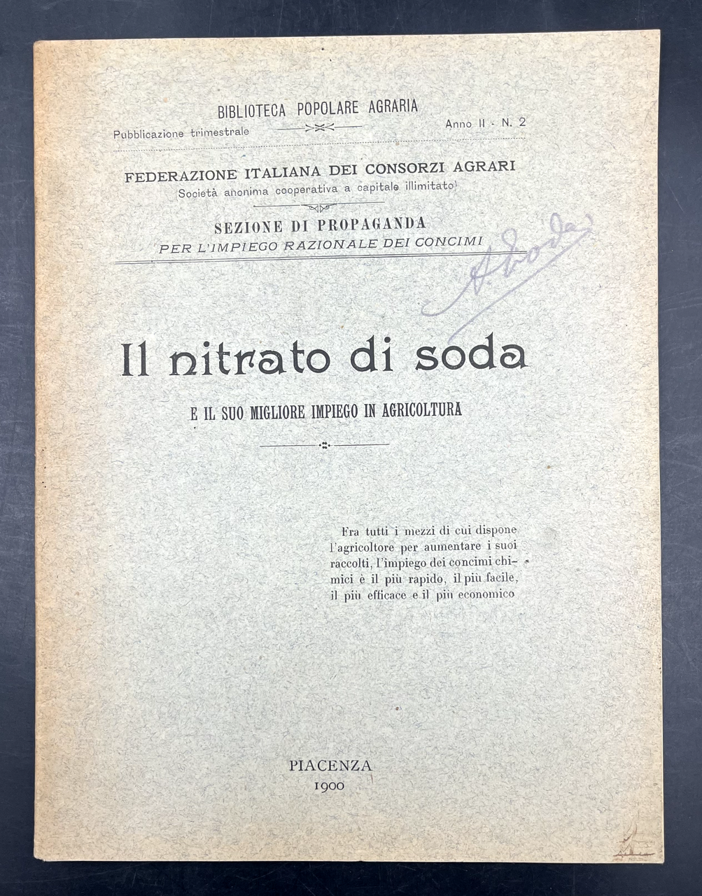 IL NITRATO di SODA E IL SUO MIGLIORE IMPIEGO IN …