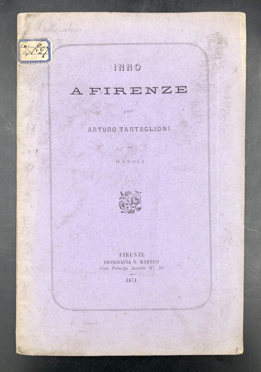 INNO a FIRENZE per Arturo TARTAGLIONI da Napoli.