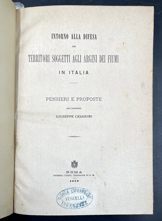 Intorno alla DIFESA dei TERRITORI soggetti agli ARGINI dei FIUMI …