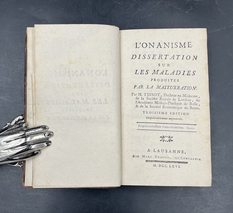 L'ONANISME, dissertation sur les MALADIES produites par la MASTURBATION. 3ème …