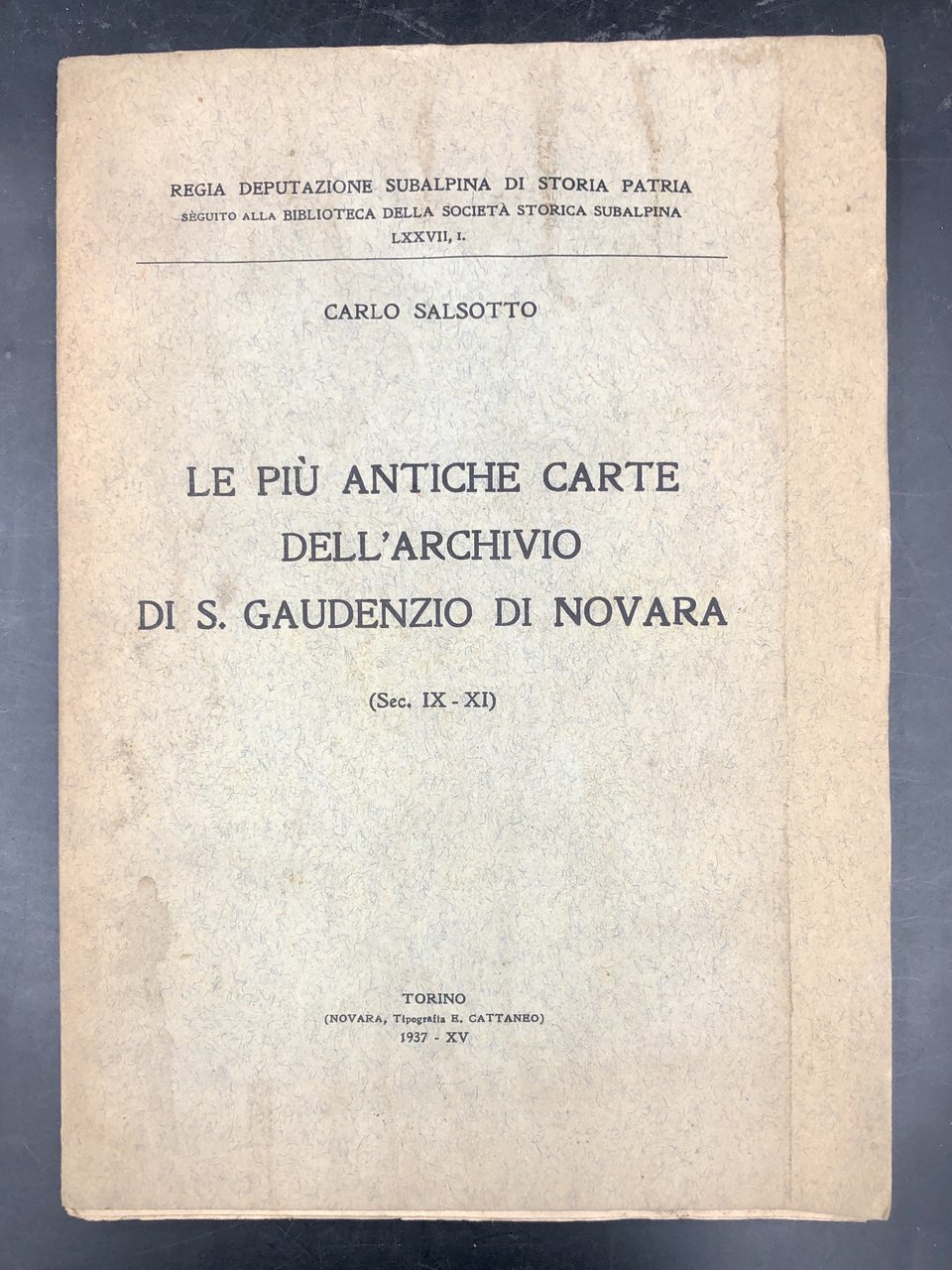 Le più antiche carte dell'archivio di S. GAUDENZIO di NOVARA … | Immagine principale
