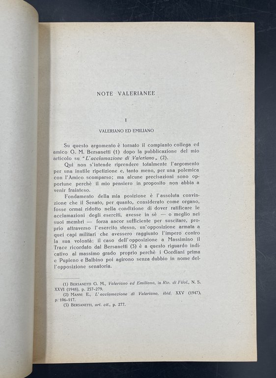 Note VALERIANEE. Estr. orig. da Epigraphica, fasc. 1-4, anno XI, …