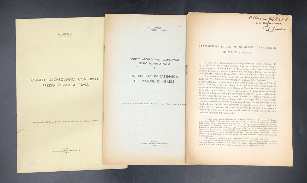 OGGETTI ARCHEOLOGICI conservati presso PRIVATI a PAVIA + Frammento di …