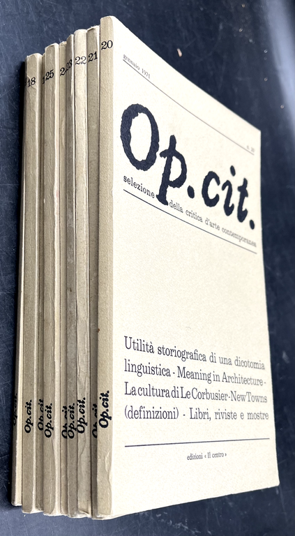 OP. CIT. - Selezione della critica d'arte contemporanea. Rivista quadrimestrale. …