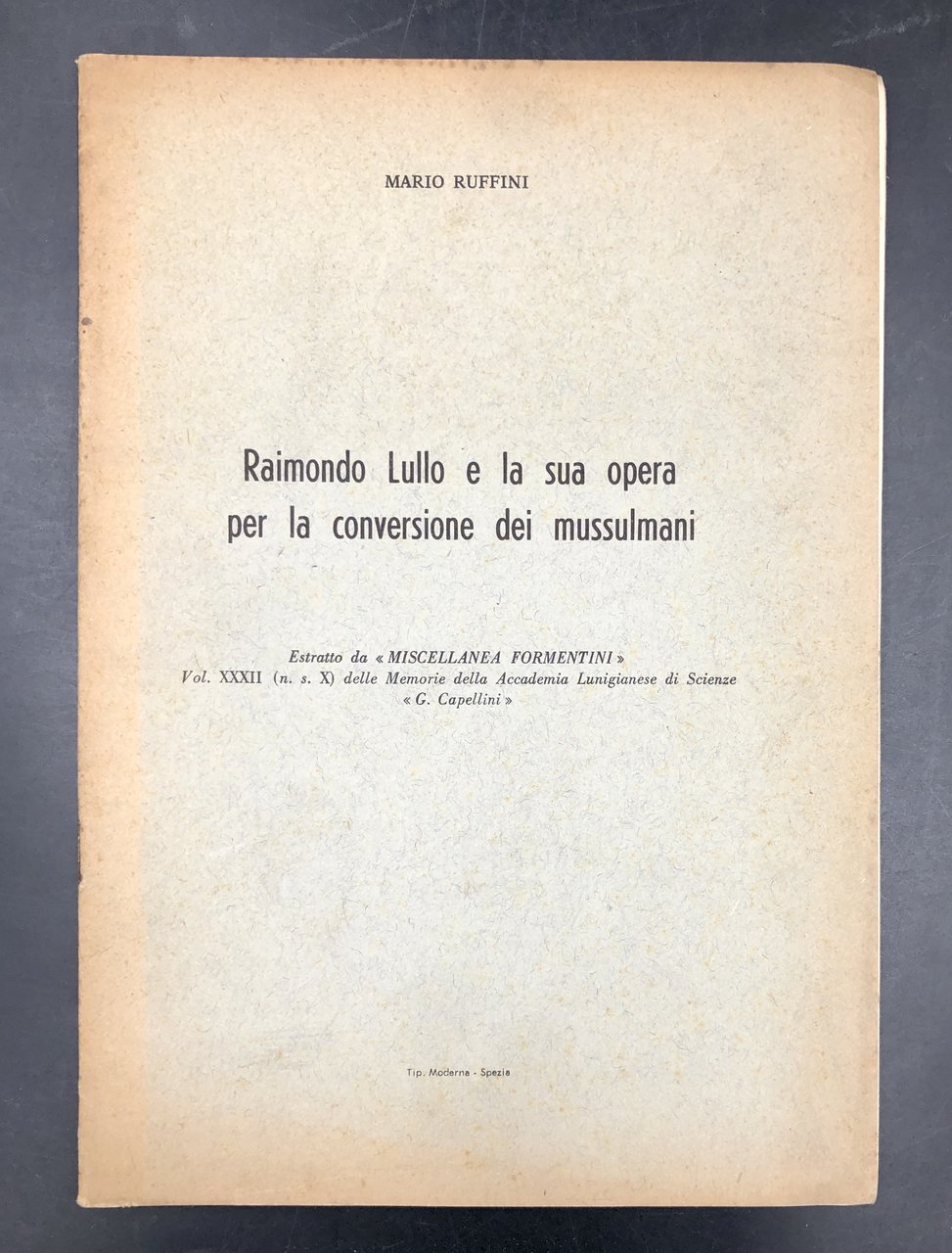 RAIMONDO LULLO e la sua OPERA per la CONVERSIONE dei …