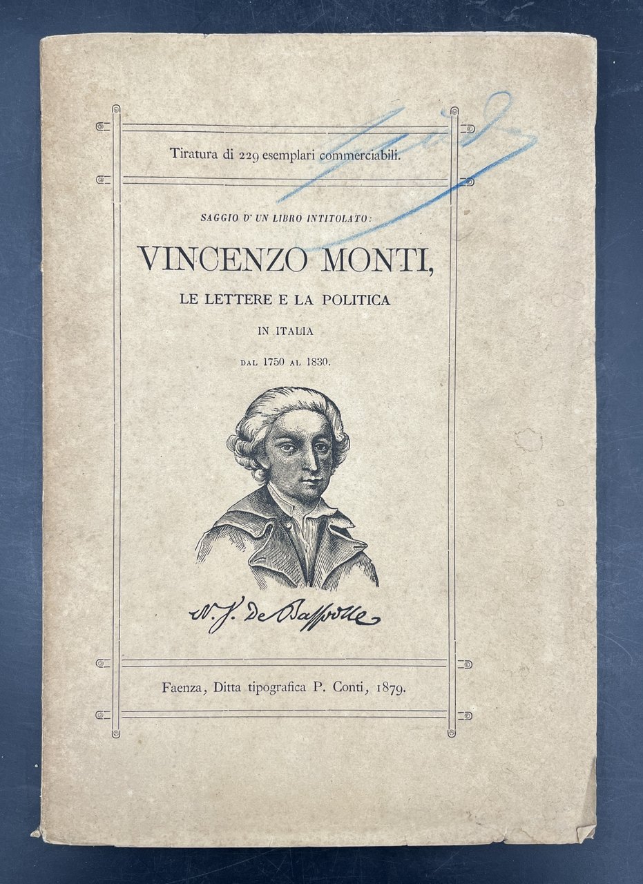 Saggio d'un libro intitolato VINCENZO MONTI, le LETTERE e la …