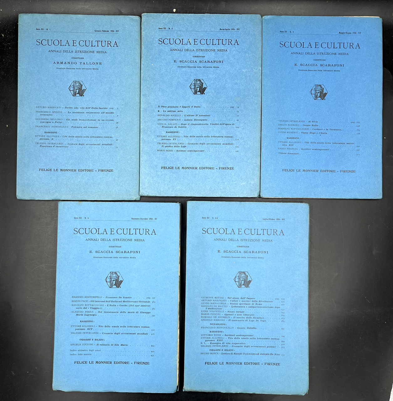 SCUOLA e CULTURA. Annali della Istruzione Media. Anno XII, ANNATA …