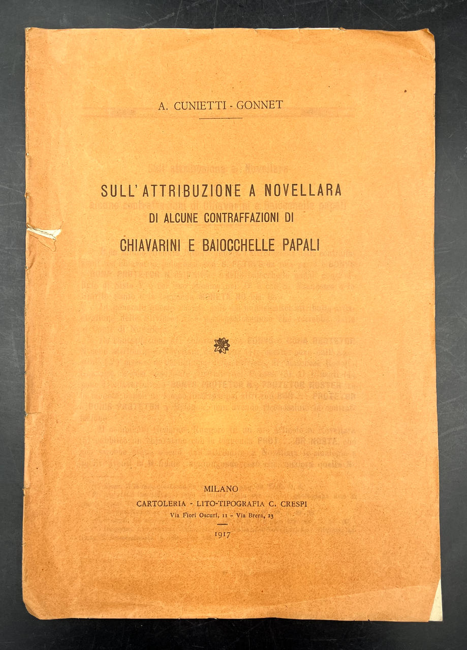 Sull'attribuzione a NOVELLARA di alcune CONTRAFFAZIONI di CHIAVARINI e BAIOCCHELLE …