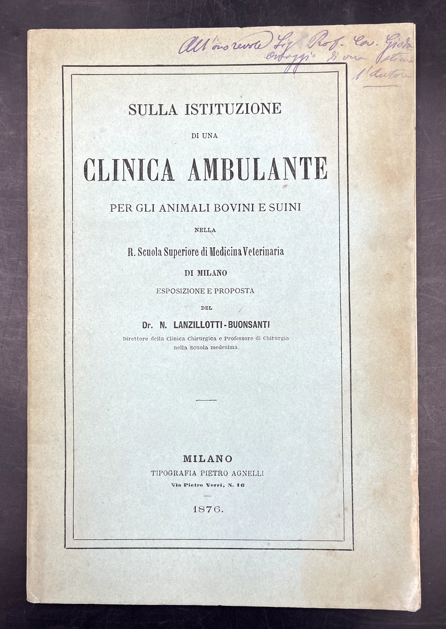 Sulla ISTITUZIONE di una CLINICA AMBULANTE per gli ANIMALI BOVINI …