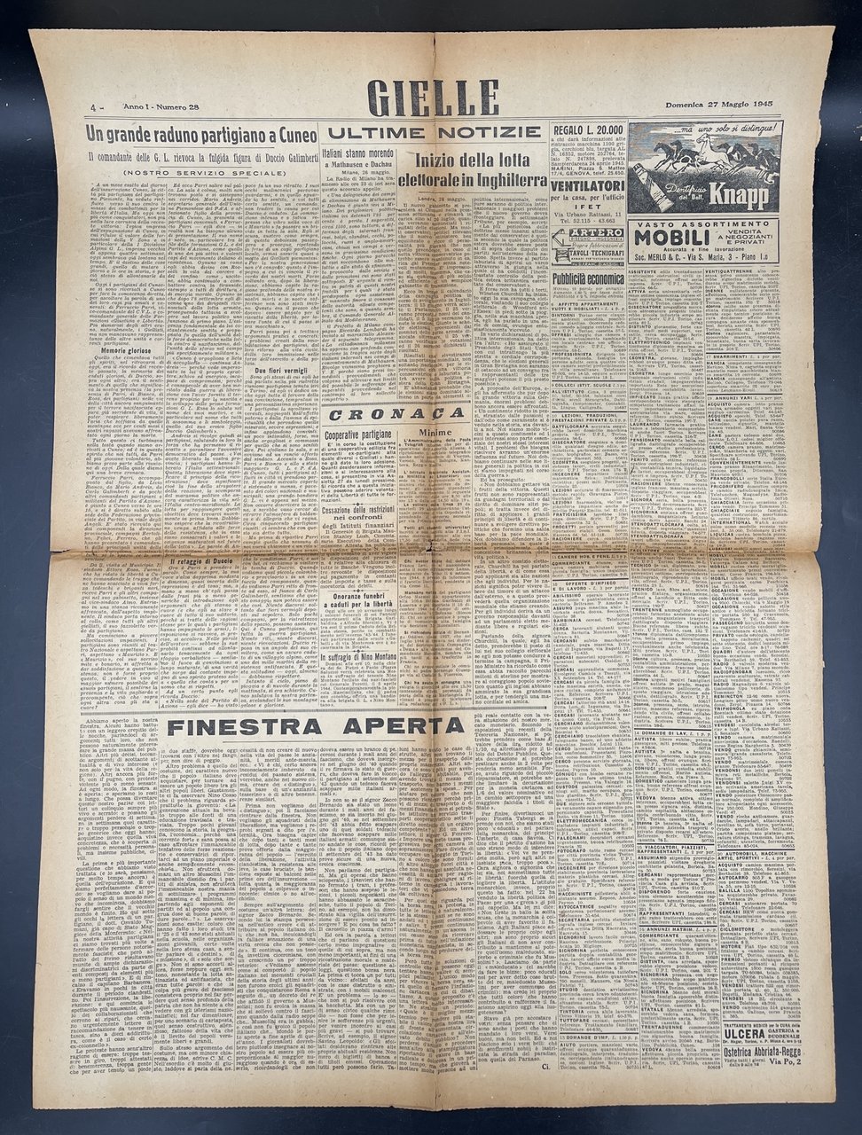 Umanità di ROSSELLI. In: GIELLE. Anno 1°, n. 28, 27 …