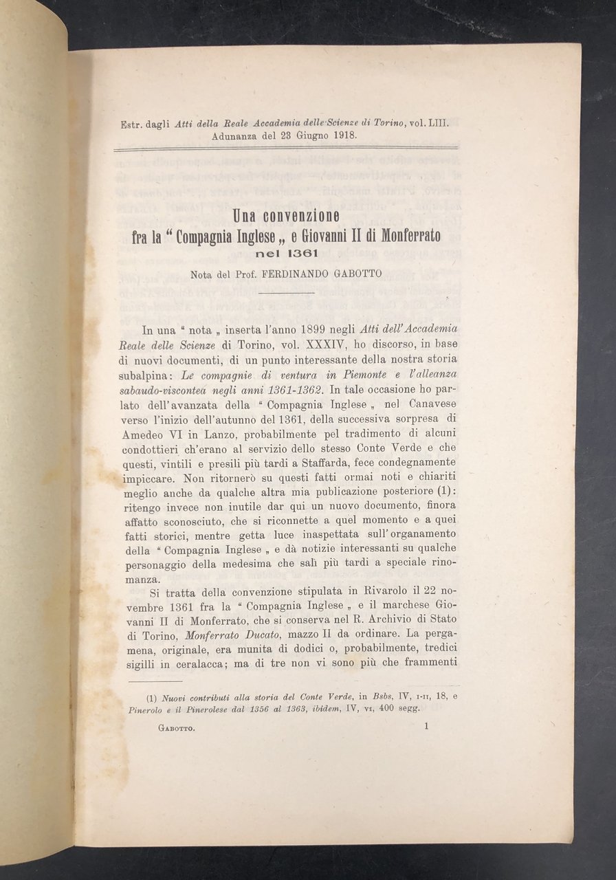 Una convenzione fra la "COMPAGNIA INGLESE" e GIOVANNI II di …