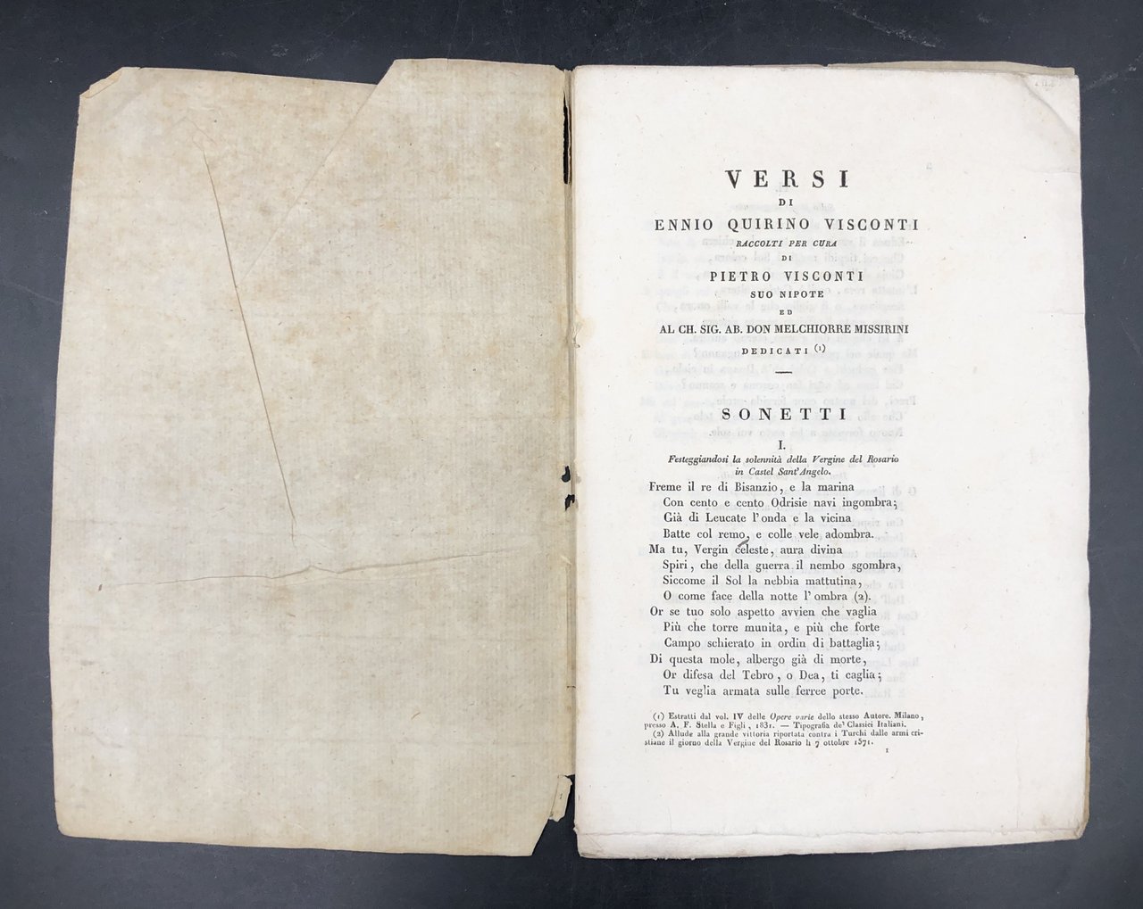 VERSI di Ennio Quirino Visconti raccolti per cura di Pietro …