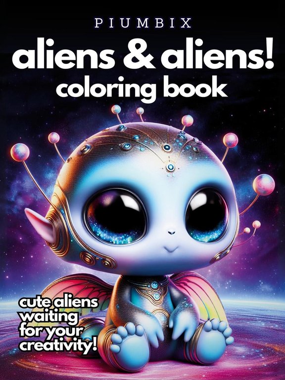Aliens & aliens! Coloring book. Cute aliens waiting for your … | Immagine Gallery 1