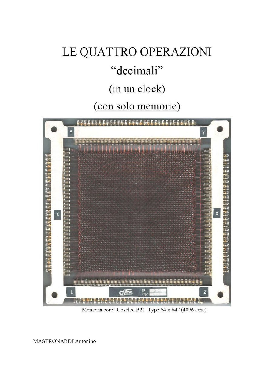 Le quattro operazioni "decimali" (in un clock)