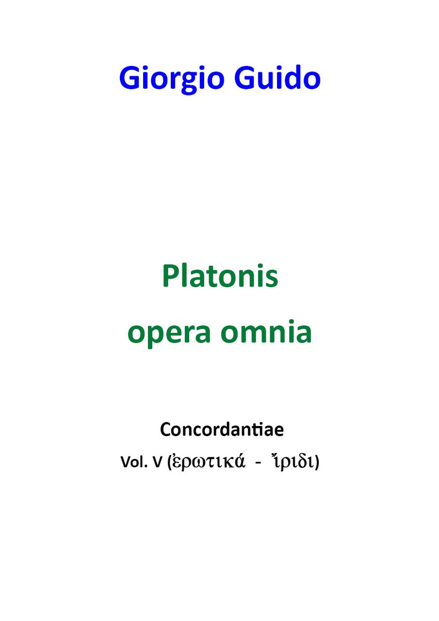 Platonis opera omnia. Concordantiae. Vol. 5