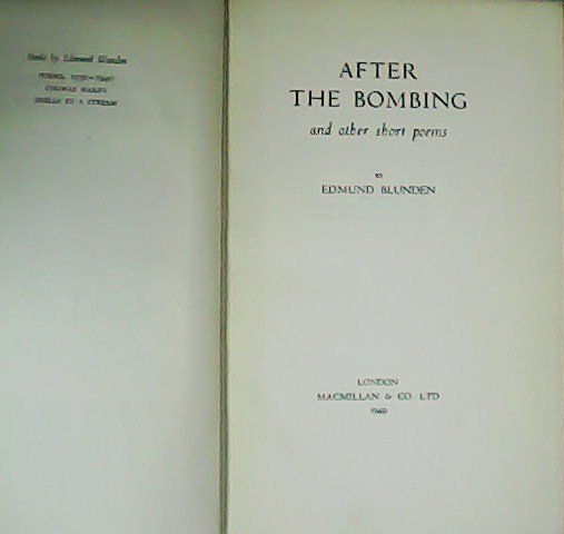 After the bombing and other short poems.