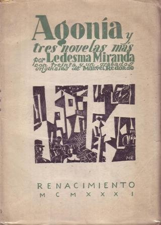 Agonía y tres novelas más. Cubierta de MR.
