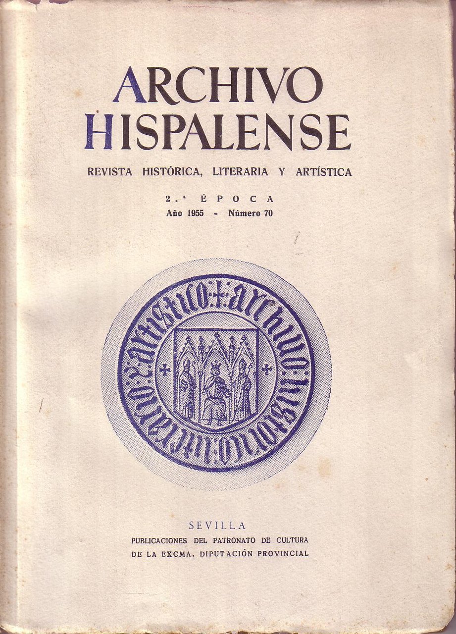 ARCHIVO HISPALENSE, nº70. 2ª época. Revista histórica, literaria y artística.- … | Immagine principale