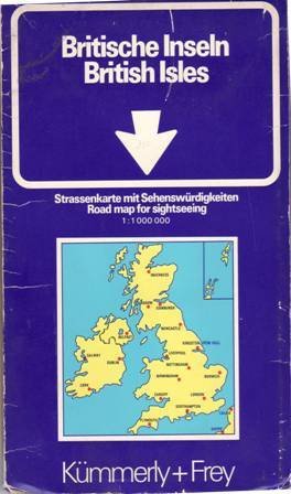 Britische Inseln. British Isles. Carte routière avec sites touristiques. Carta …