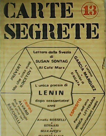 Carte Segrete nº 13. Anno IV. Rivista trimestrale di lettere e arti.