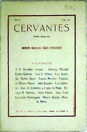 CERVANTES.- Revista Mensual. Año II nº VII. Colaboran: J. A. …