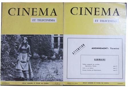 CINEMA ET TELECINEMA. N° 393 + Supplément au Nº 347-344. Año 1968. Revue dossiers et fiches du cinéma. Sommaire: John Schlesinger, Tex Avery, Robert Aldrich, Michel Deville, Robert Enrico, Frank G. Garrol, J. L. Godard, Carlos Diegues, Agnès Varda, Vincent Sherman, Zvonizpi Berrodiv, Jacques Fargeot, Ingmar Bergman, Gilles Grangier, Barry Shear, Sidney J. Furie. Supplément: Tableau comparatif des nouvelles Appréciations Morales. Lettre à nos lecteurs. Diverses formules de Réabonnement.