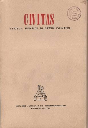 CIVITAS. Rivista mensile di studi pollitici. Nuova serie. Anno XV. … | Immagine principale
