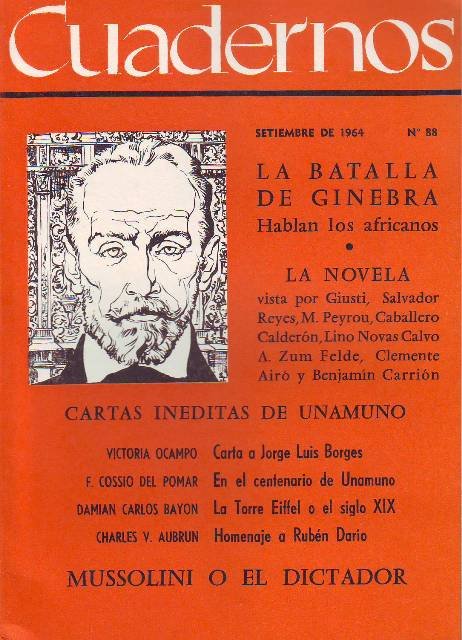 CUADERNOS, nº88.- Revista Mensual de América Latina. Director: Germán Arciniegas. …