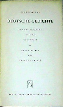 Deutsche Gedichte. Von den anfängen bis zur Gegenwart. Neugestaltet von … | Immagine principale