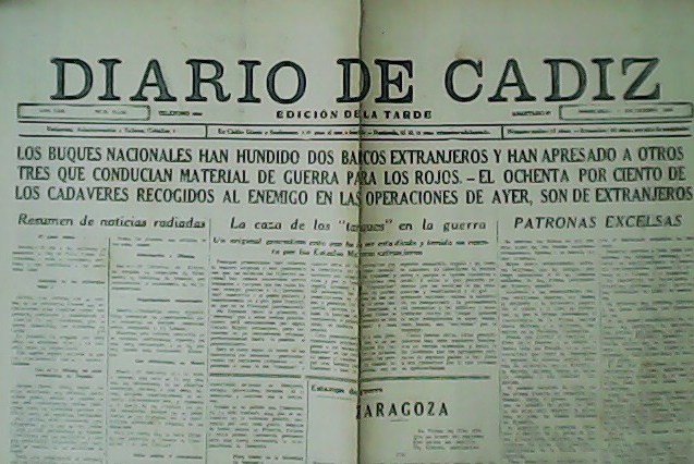 Diario de Cádiz. Edición de la tarde. Año LXX. Nº … | Immagine principale