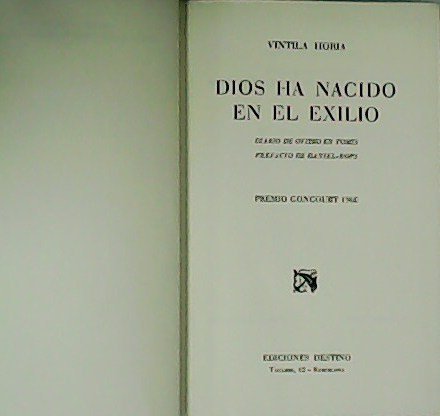 Dios ha nacido en el exilio. Diario de Ovidio en Tomis.