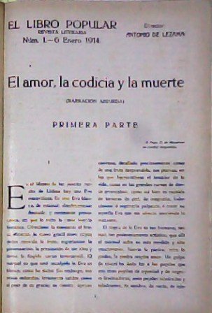 El libro popular, revista literaria.- Dirigida por Antonio de Lezama. …