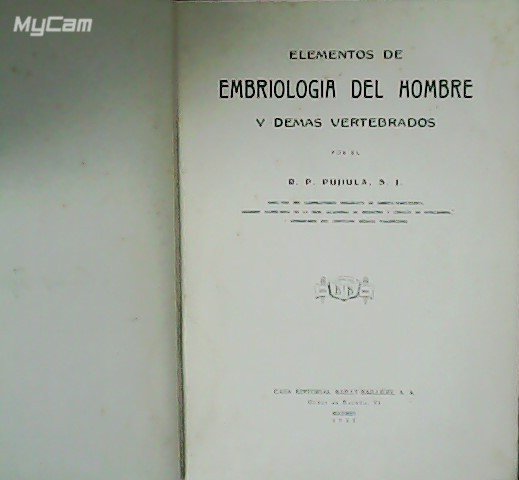 Elementos de embriología del hombre y demás vertebrados. Índice: Origen …