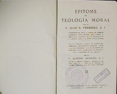Epítome de Teología Moral. Acomodado no sólo al código de … | Immagine principale
