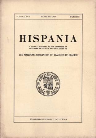 HISPANIA. vol. XVII. Nº 1. February, 1934. A Journal Devoted …