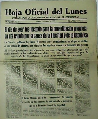 HOJA OFICIAL DEL LUNES. Año VII. Nº300.