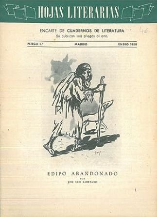 Hojas literarias. Encarte de Cuadernos de Literatura. Pliego 1º. Edipo abandonado.