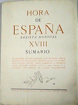 Hora de España. Revista Mensual XVIII. Sumario:Trabajos, entre otros, de: … | Immagine principale