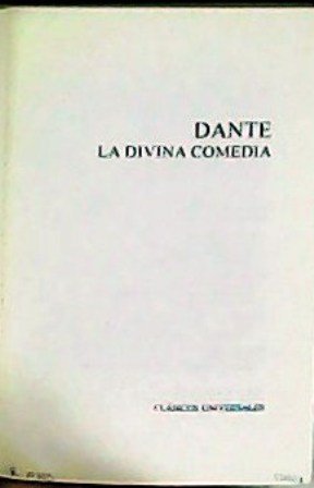 La divina comedia. Prólogo de I. G. Sanguinetti.