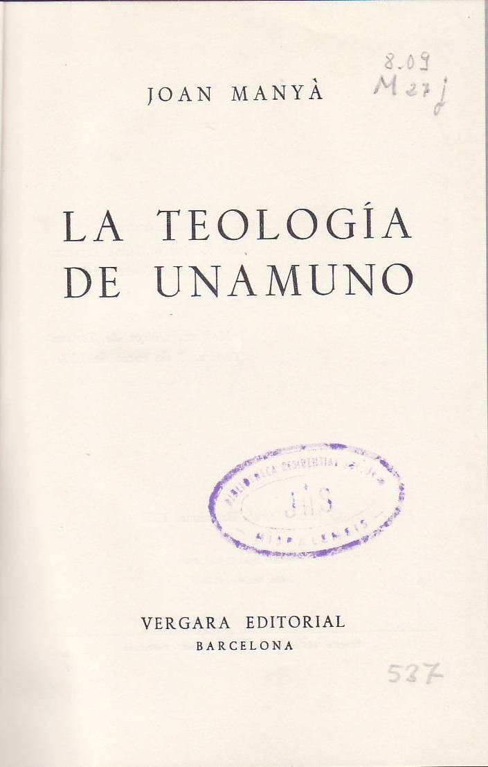 La teología de Unamuno.