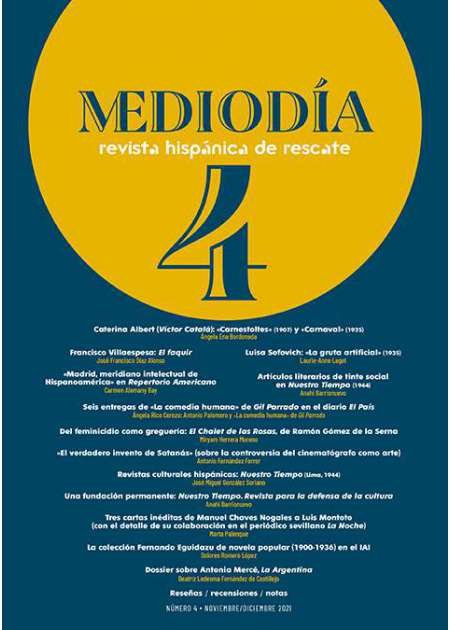 Mediodía. Revista hispánica de rescate: literatura y crítica. Nº4. Noviembre/Diciembre …